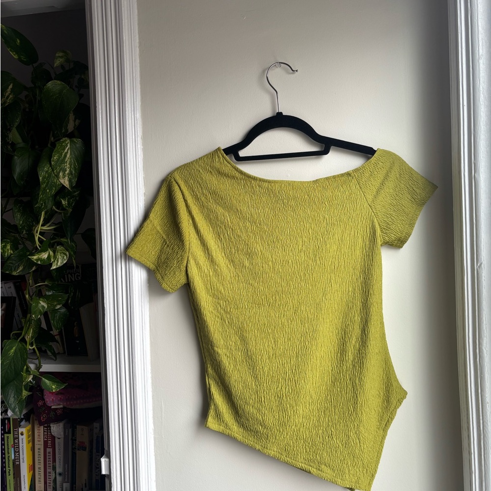 Lime Green Off-Shoulder Top